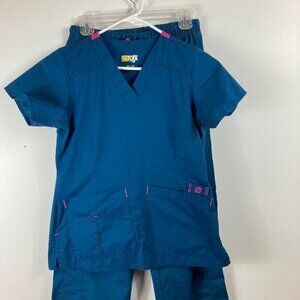 Womens Spread Good Cheer Scrubs Top XS Bottom‎ ST